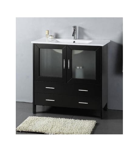 Virtu USA MS-313-CAB Espresso Felice 36 Felice Single Sink Bathroom Vanity Cabinet Only MS-313-CAB